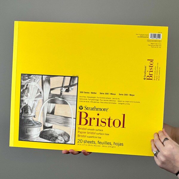 Strathmore Bristol Paper Pad, Smooth, Tape Bound, 14x17 inches, 20 Sheets